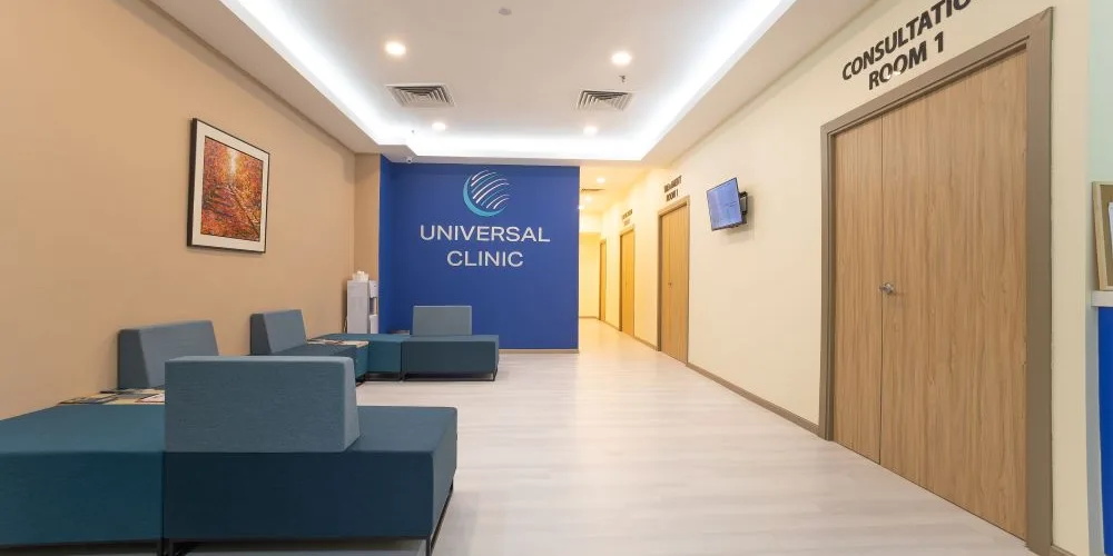 Universal Clinic waiting area and consultation room